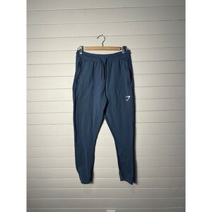 Gymshark Mens Crest Joggers Blue Slim‎ Fit Sweatpants Small